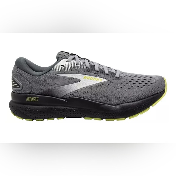 Brooks Ghost 16 in Grey/Lime tennis shoes sneakers Size Men’s 10 - Picture 4 of 11